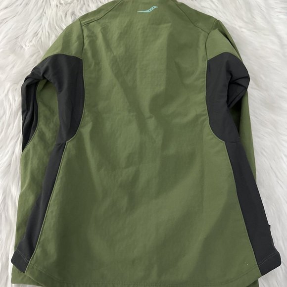 Saucony womens green athletic jacket fitted full zip size XS EUC - Picture 10 of 12